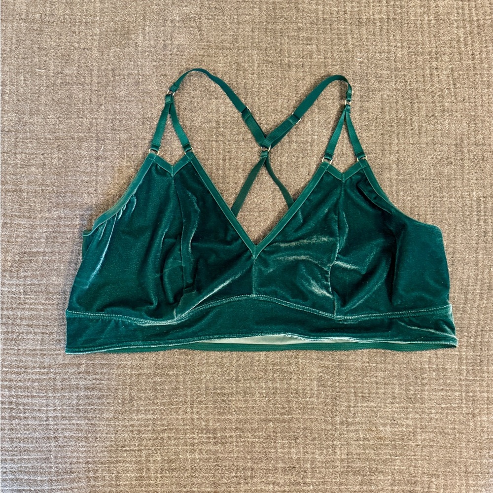 Torrid Teal Velvet Bralette
